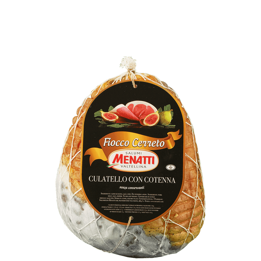 prosciutto crudo intero (culatello con cotenna) del salumificio Menatti in vendita online